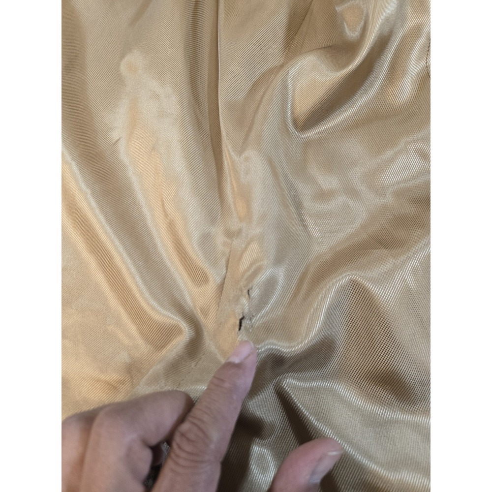 Burberry Men's Silk Wool 3 Btn Blazer Gold Brn Plaid Size 42 Lng Hole In Lining - Picture 4 of 16